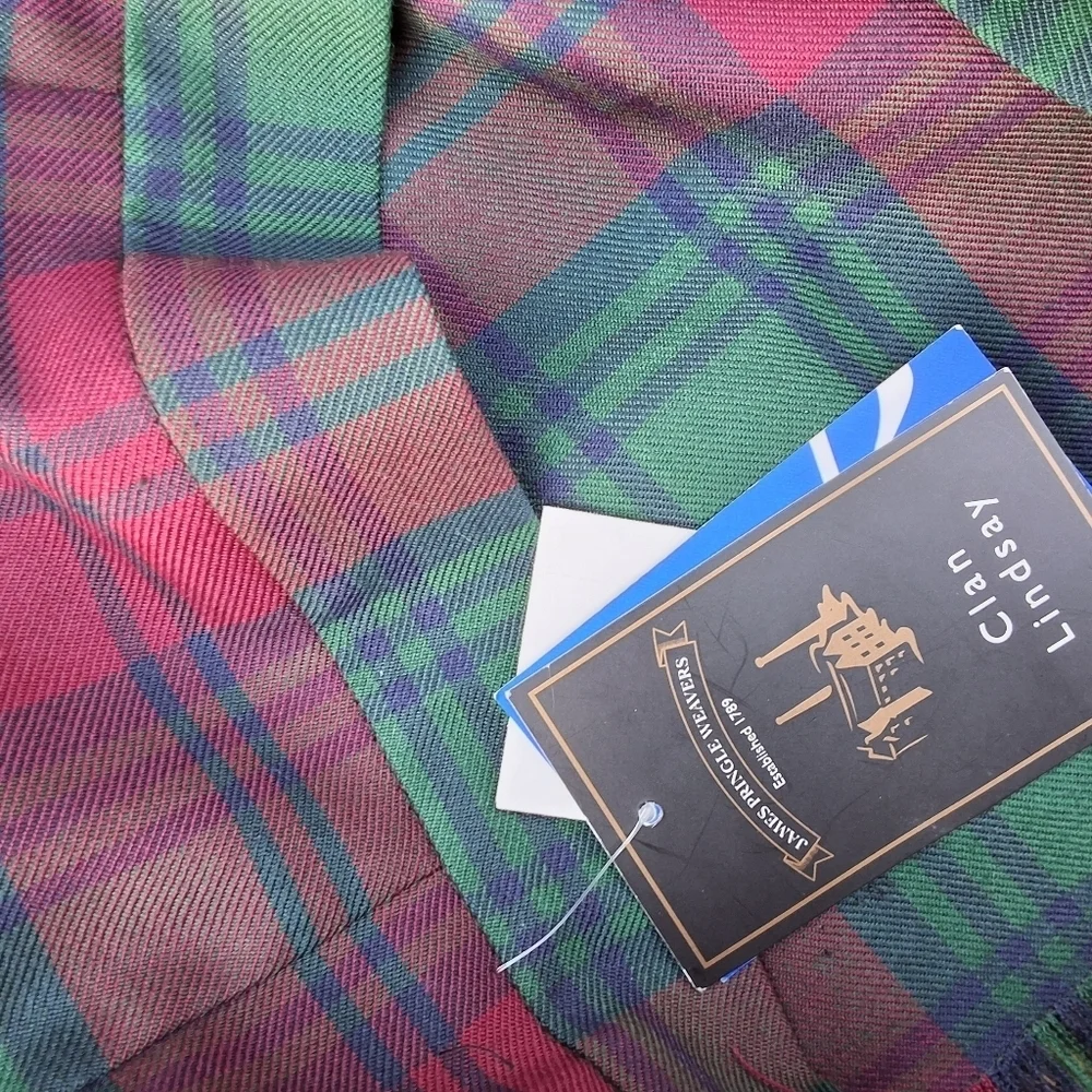 James Pringle Weavers True Tartan Wool Blend Skirt/ Kilt 10 NWT